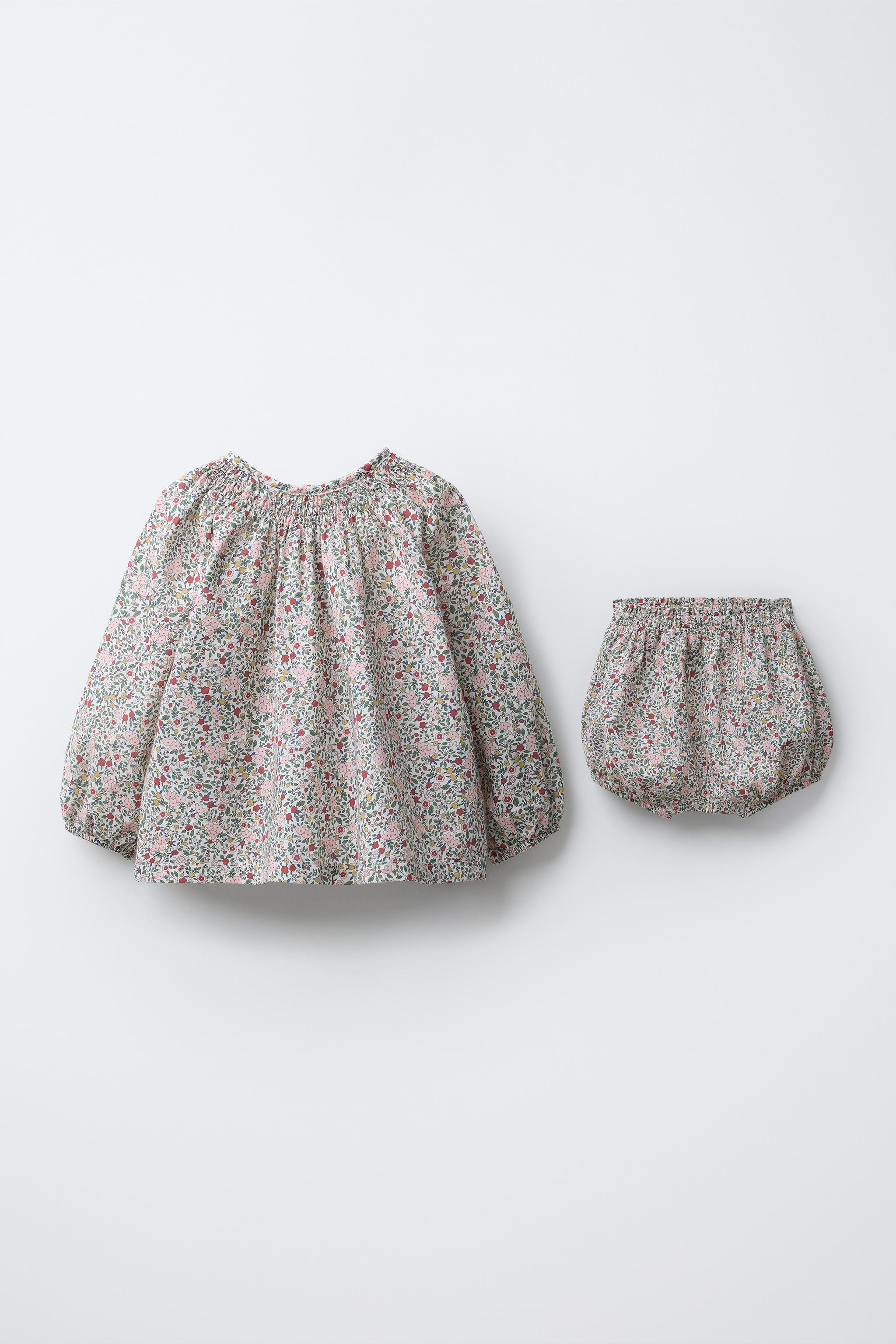 ENSEMBLE CHEMISE ET BLOOMER À FLEURS